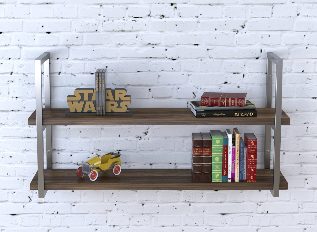 Полиця PL-2-36 Loft Design Орех Модена 112 см Серебристый, фото 1