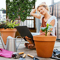 Ящик для кашпо з решітчастою стінкою в коричневому кольорі