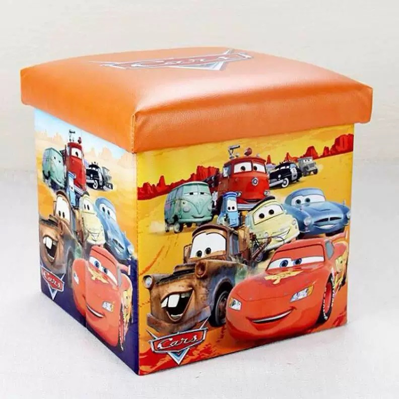 Пуф-банкетка складаний для зберігання іграшок і дрібниць, Машини