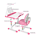 Зростаюча Парта та Стілець Для Учня Рожева Fundesk Vivo Pink Комплект Учнівська Парта + Стілець для Школяра Трансформер - фото 4 - id-p2297304519