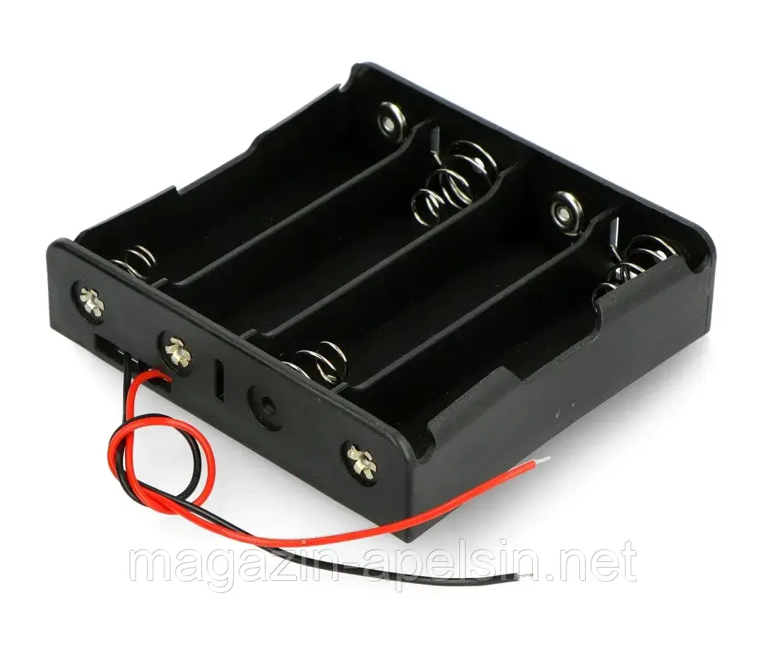 Кошик для 4 акумуляторів 18650 - послідовне з'єднання