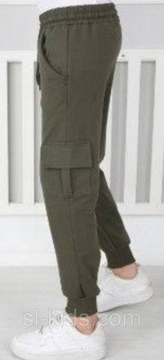 Дитячі спортивні штани для хлопчиків 6-10 років (хакі) гурт (пр.Туреччина)