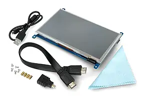 Сенсорний екран B - ємнісний РК TFT 7 &#039;&#039; 800x480px HDMI + USB Rev 4.1 для Raspberry Pi - Waveshare 10829