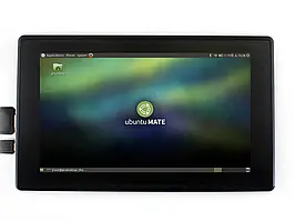 H ємнісний РК IPS сенсорний екран 7 &#039;&#039; 1024x600px HDMI + USB для Raspberry Pi - чорний корпус - Waveshare 13857