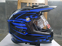 Мотошолом чорно-синій FORTE BLD-819-6, розмір L