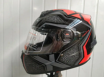 Мотошолом чорно-червоний FORTE M61D, розмір XL