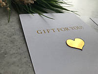 Подарочные сертификаты двухсторонняя открытка с сердцем