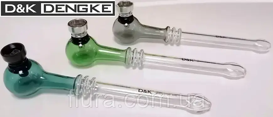 Скляна трубка D&K 18,5см DK-8448-A + набір сіток з металевими вставками та силіконовою прокладкою, фото 1