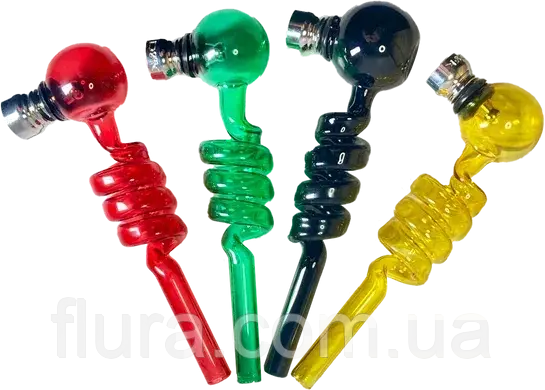 Скляна трубка D&K Oil-pipe (14см) «Спіраль» DK-8569A, фото 1