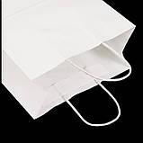 Крафт пакети з ручками, білі, 320х150х420 мм, упаковка 50 шт., фото 3