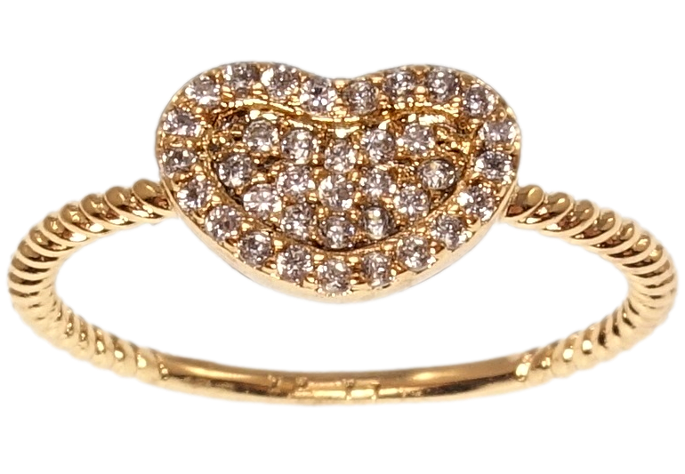 Каблучка Xuping QQMM Позолота 18K "Серце інкрустація цирконієм" р.16,17