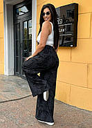 Жіночі вільні штани з поясом на резинці (р.46-48,50-52,54-56,58-60) трикотаж варенка Туреччина, фото 3