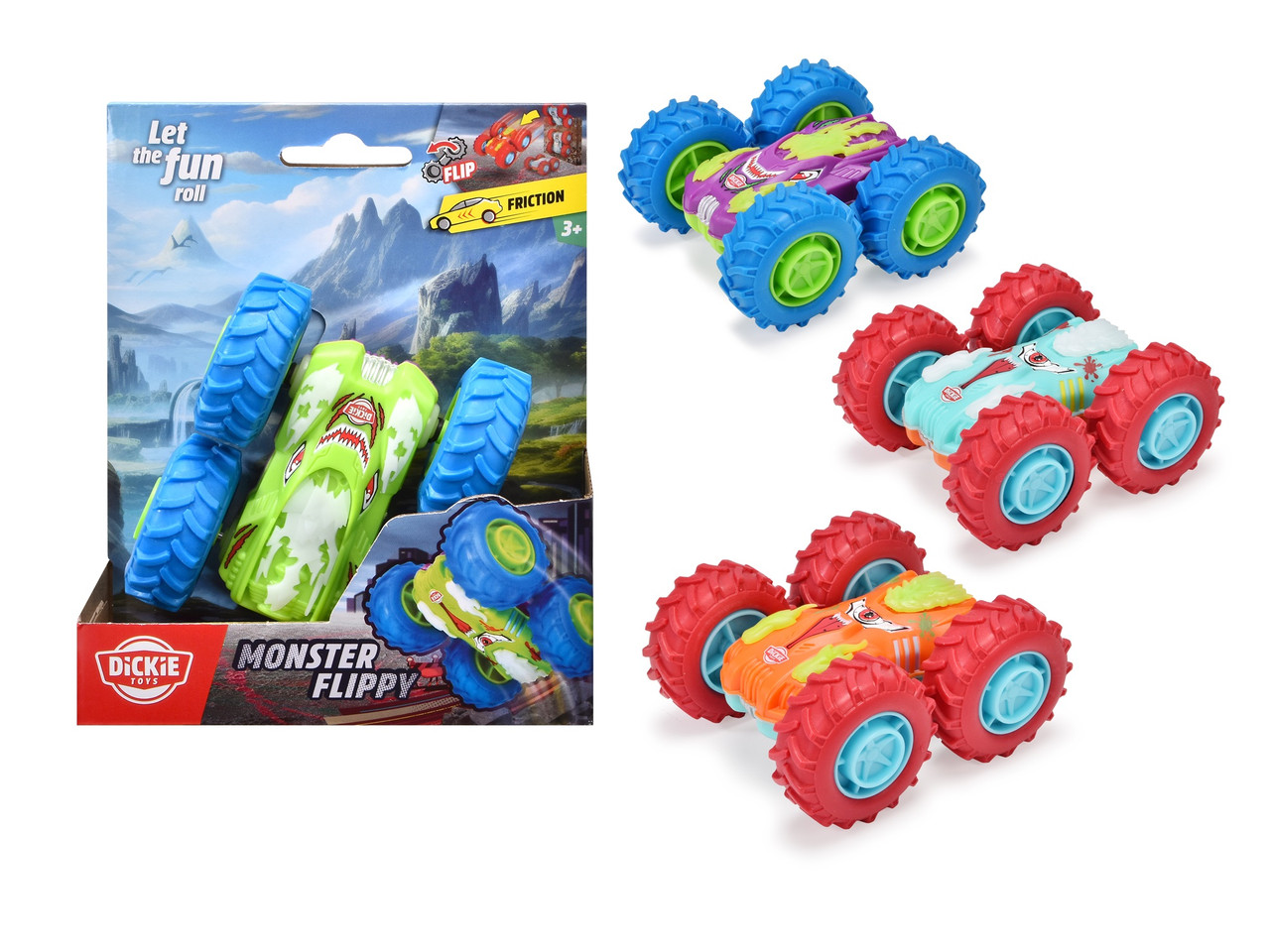 Машинка Перевертач Dickie Toys Монстр-перевертач 4 види 10 см (3751004)