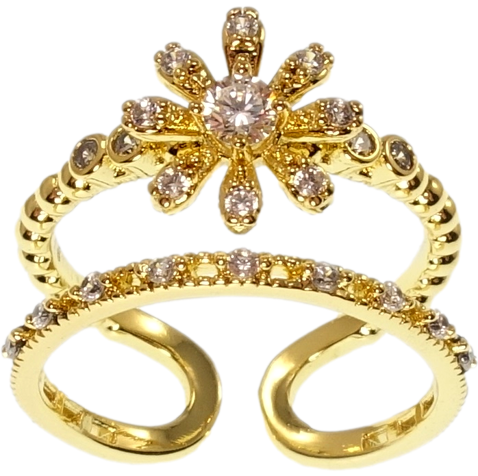 Каблучка Xuping QQMM Позолота 14K "Квітка" р.16-17