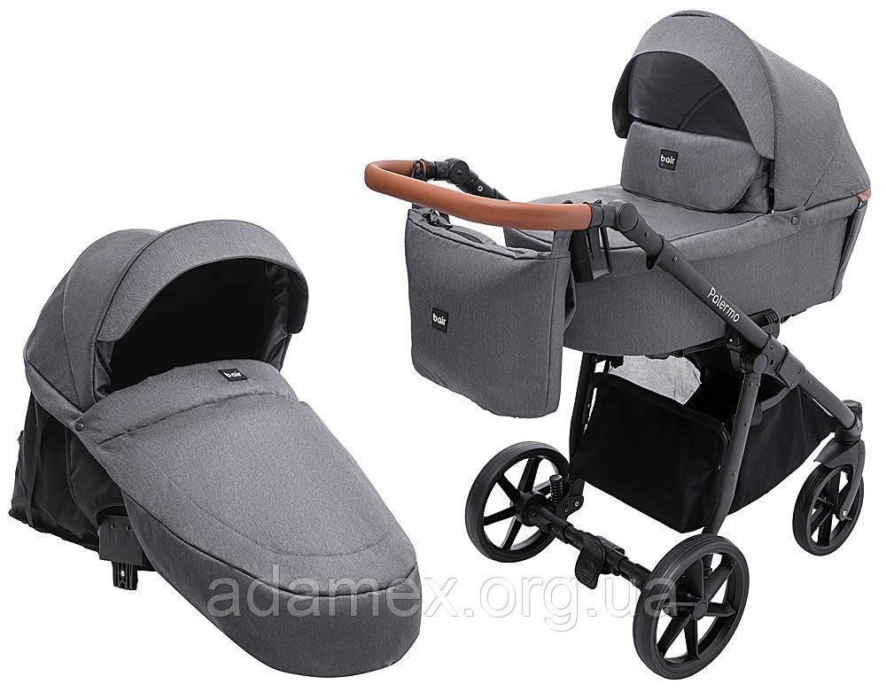 Коляска 2 в 1 Bair Palermo BP-02 графіт, фото 1