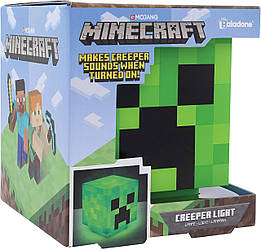 Настільний світильник Minecraft  Paladone Creeper Light зі звуками майнкрафт Кріпер