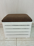 Пуф ящик дерев'яний коричневий 40 см ручна робота