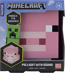 Настільний світильник Minecraft Paladone Pig Light зі звуками майнкрафт Свинка