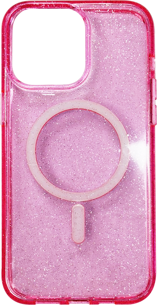 Накладка iPhone 15 Pro Max pink Glitter MagSafe