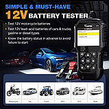 VDIAGTOOL BT300 6В/12В Тестер автомобільних і мотоаб Тест запуску/заряджання (VRLA или SLA) AGM GEL AGMspiral, фото 4