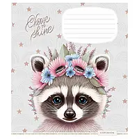 Зошит шкільний на скобі, 12 арк., ВД лак, клітинка, ШКОЛЯРИК