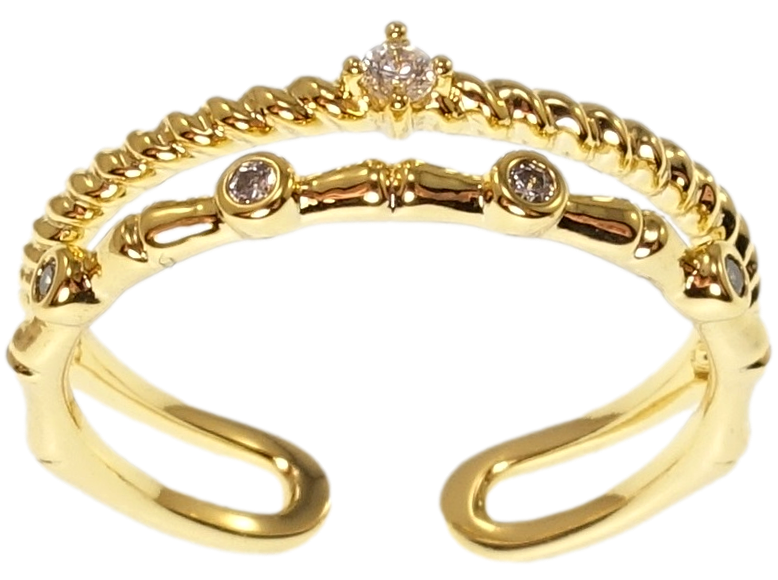 Каблучка Xuping QQMM Позолота 14K "Вставки цирконію" р.16-17
