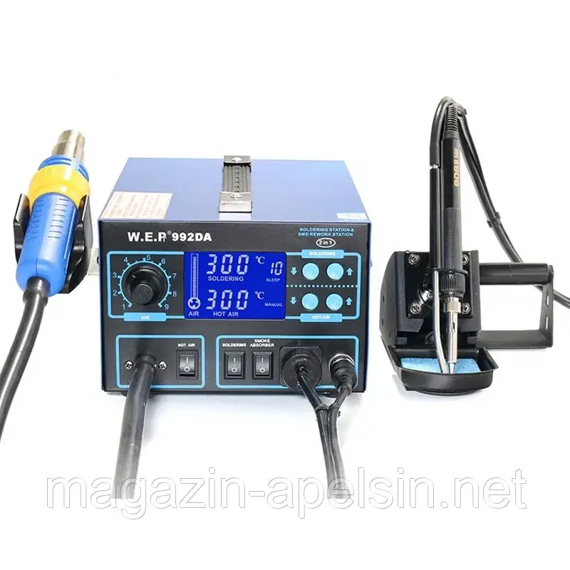 Паяльна станція з наконечником для гарячого повітря і тригером WEP 992DA