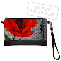 Клатч через плече Мак на сірому фоні 25x15 см (KL_14S068_BL)