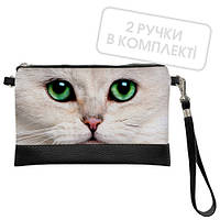 Клатч через плече Зелені очі кота 25x15 см (KL_14S078_BL)