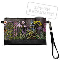 Клатч через плече Польові квіти (чорний) 25x15 см (KL_14S124_BL)