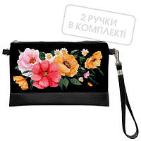 Клатч через плече Яскраві різнокольорові квіти 25x15 см (KL_21M003_BL)