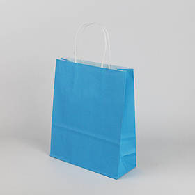Блакитний крафт пакет 180*100*220 мм Подарункові пакети для хлопчиків для дитячого садка