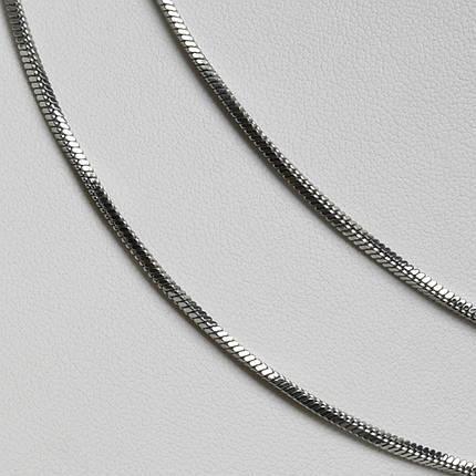 Ланцюжок подвійний тонка плетіння снейк квадратного сріблястого кольору Stainless Steel довжина 60 см товщина 2 мм, фото 2