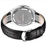 Годинник чоловічий кварцовий у класичному стилі на шкіряному ремінці Skmei 9298SISIBK Silver Silver-Black, фото 2