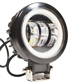 Дополнительная светодиодная фара 30 Вт круглая с ДХО Clear Light Shadow Frame