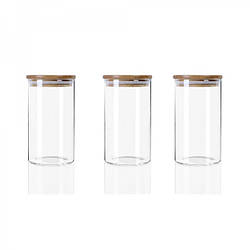 Набір із 3 скляних банок для кави чаю та спецій 320мл smart