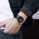 Годинник чоловічий кварцовий на шкіряному ремінці з хронографом Skmei 9298TRGBK Rose-Gold Black, фото 4