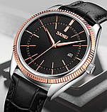 Годинник чоловічий кварцовий на шкіряному ремінці з хронографом Skmei 9298TRGBK Rose-Gold Black, фото 5