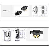 Силовий роз'єм XT60E з отворами для монтажу на корпус (XT60E-M, тато) чорний, фото 3