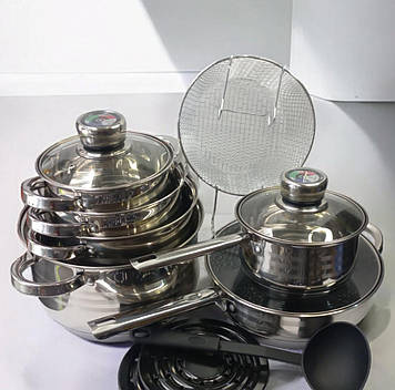 Набір кастрюль з нержавійки Bachmayer BM-1650 на 16 пр