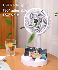 Портативний настільний мінівентилятор із вбудованим акумулятором Білий, фото 5