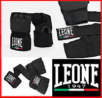 Швидкі бинти рукавички для боксу та єдиноборств Neoprene Black Leone чорні з гелієм