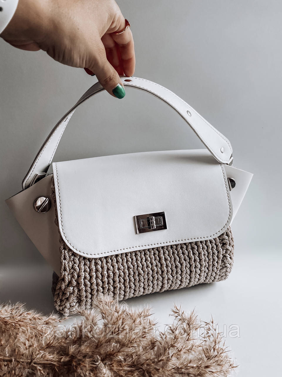 Мастер класс по в'язанню сумки  з мʼякими шкіряними боковинами  МК 2.0, фото 1