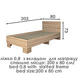 Спальня Теннессі з ліжком 0,8/0,9 Модерн, фото 4