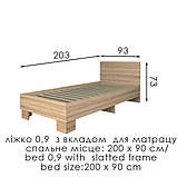 Спальня Теннессі з ліжком 0,8/0,9 Модерн, фото 5