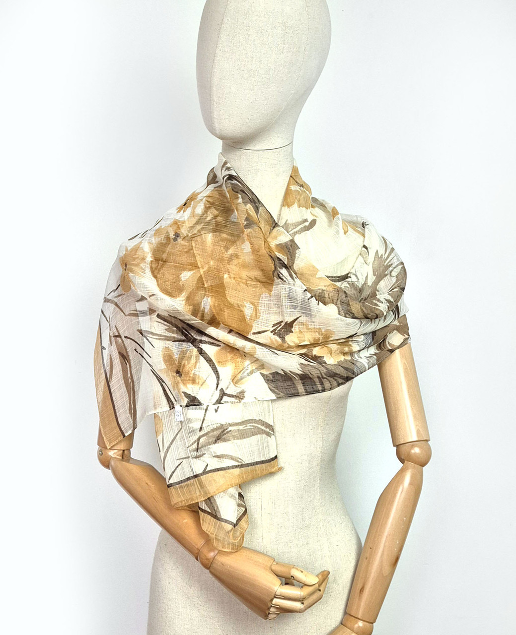 Шарф жіночий тонкий легкий весняний осінній Леона бежевий, фото 1