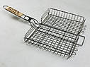 Грати для гриля з нержавіючої сталі посилена, маленька (30х25) GrillMaster, фото 4