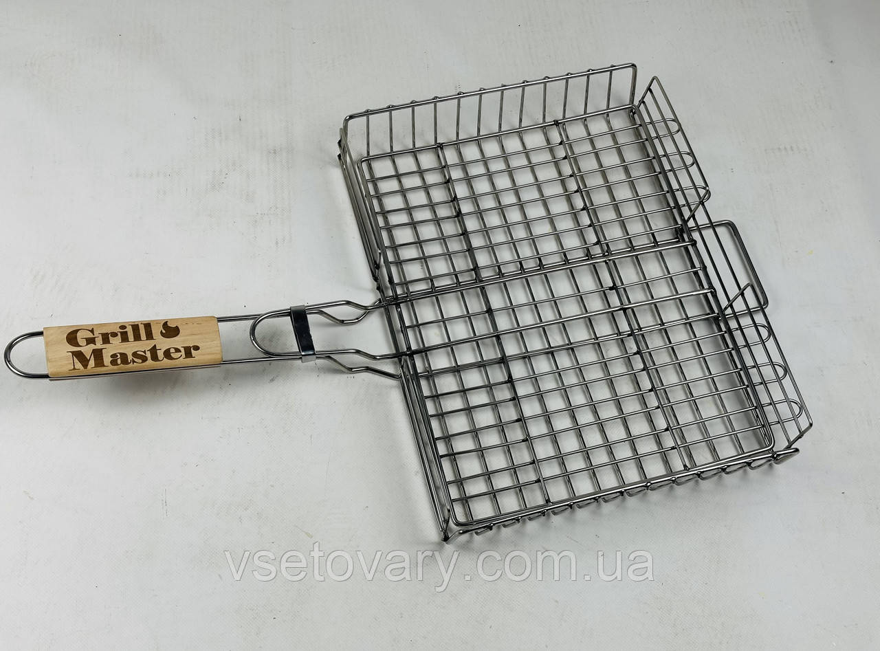 Грати для гриля з нержавіючої сталі посилена, маленька (30х25) GrillMaster, фото 1