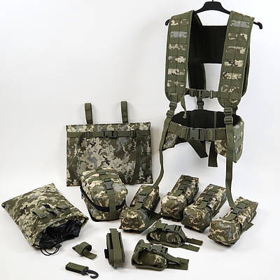 Ремінно-плечова система під РПК Комплект 12 підсумків Піксель (закритий тип підсумків)