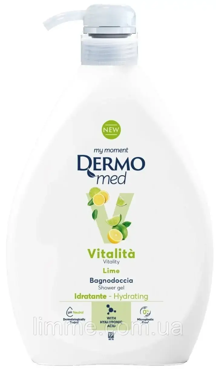Гель для душа и ванны  DermoMed Shower Gel Vitality Lime 1 л